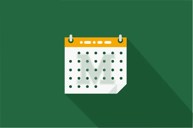 clip art of a calendar on a green background